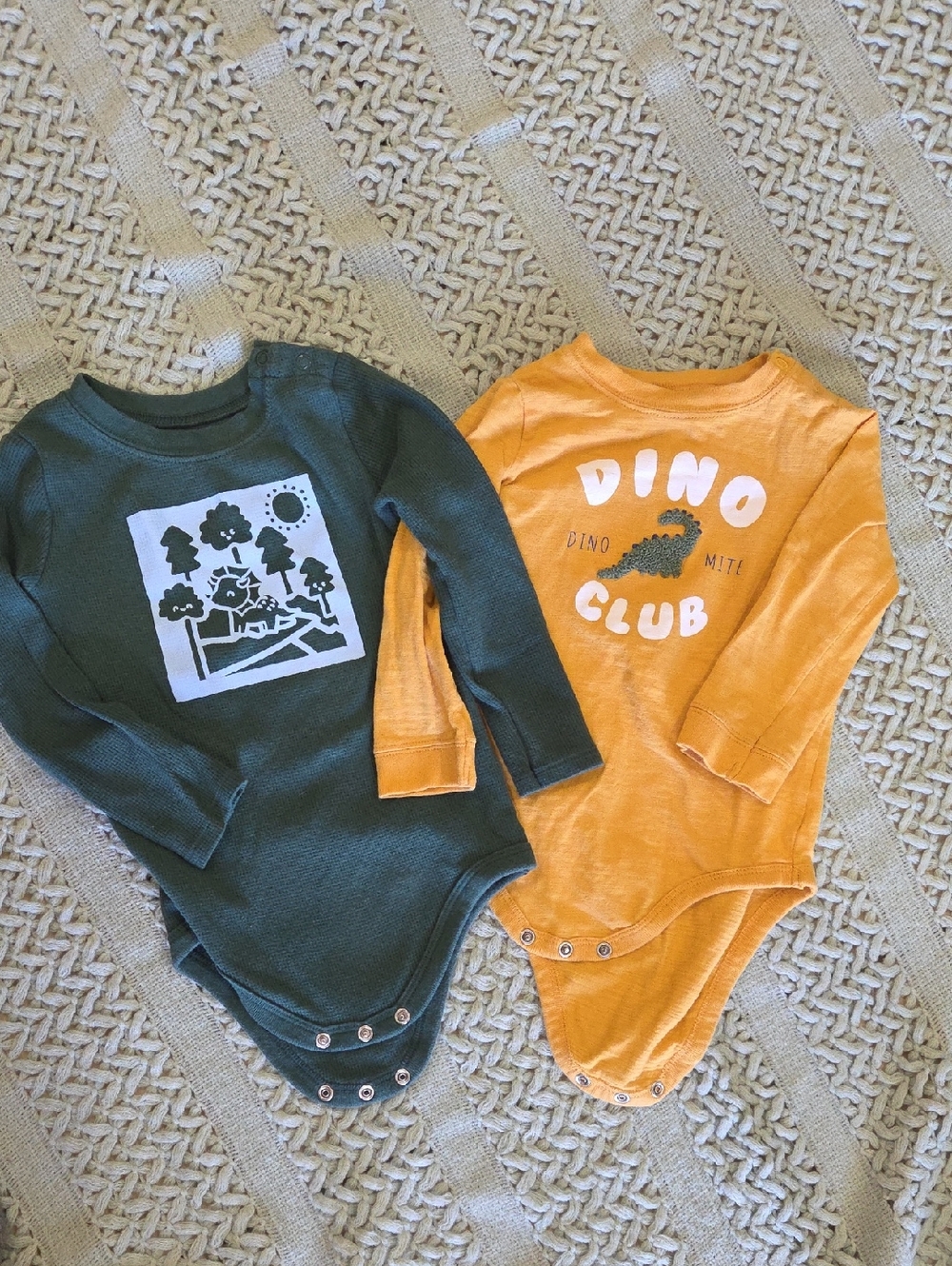 Garanimals Dino Club One-Piece - Mustard Yellow & Forest Green